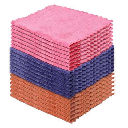 Juego de Toallas de Cocina Absorbentes YoulerTex: Paquete de 20 Toallas de Microfibra para Secar en la Cocina - Toallas Bonitas en Masa para Secar Rápidamente (7 Rosas + 7 Moradas + 6 Caqui de 8 * 16 pulgadas)